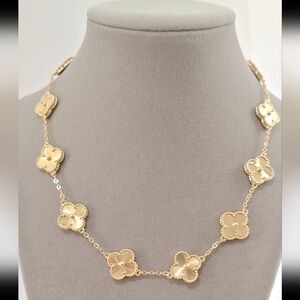 Gold filled double sided four leafs Clovers Necklace